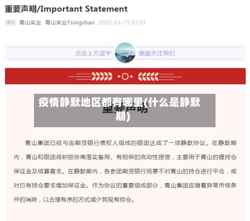 疫情静默地区都有哪里(什么是静默期)