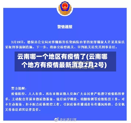 云南哪一个地区有疫情了(云南哪个地方有疫情最新消息2月2号)-第2张图片