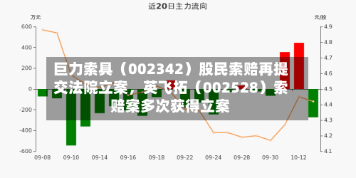 巨力索具（002342）股民索赔再提交法院立案，英飞拓（002528）索赔案多次获得立案